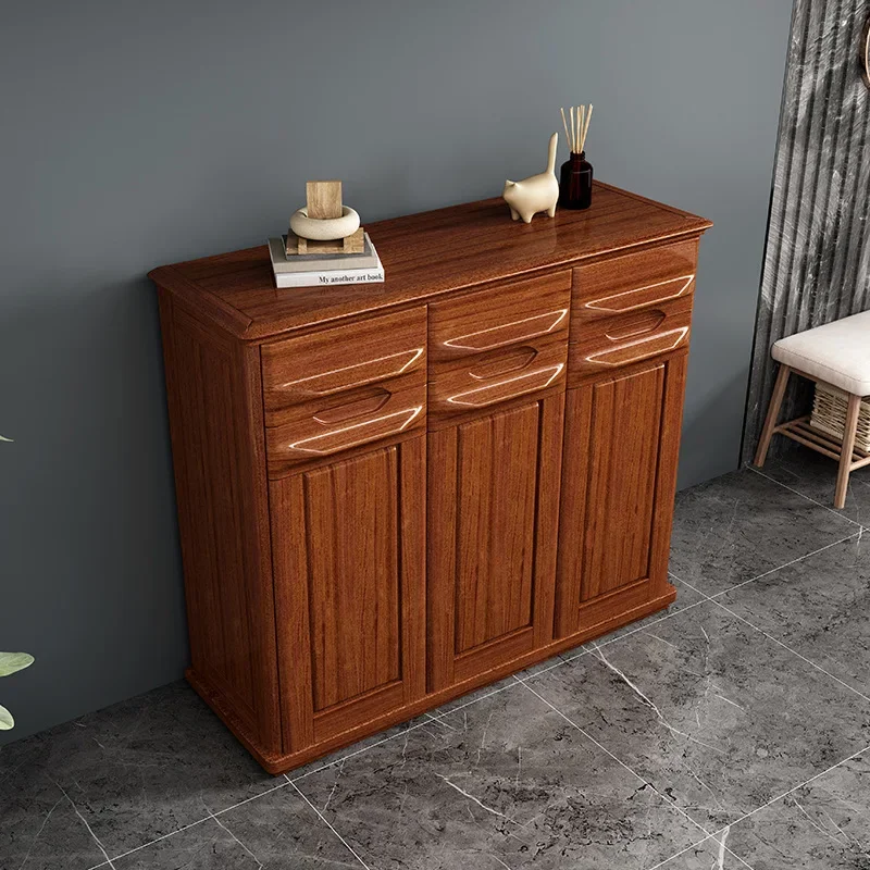 HYS new Chinese walnut home door porch balcony locker modern simple living room shoe cabinet