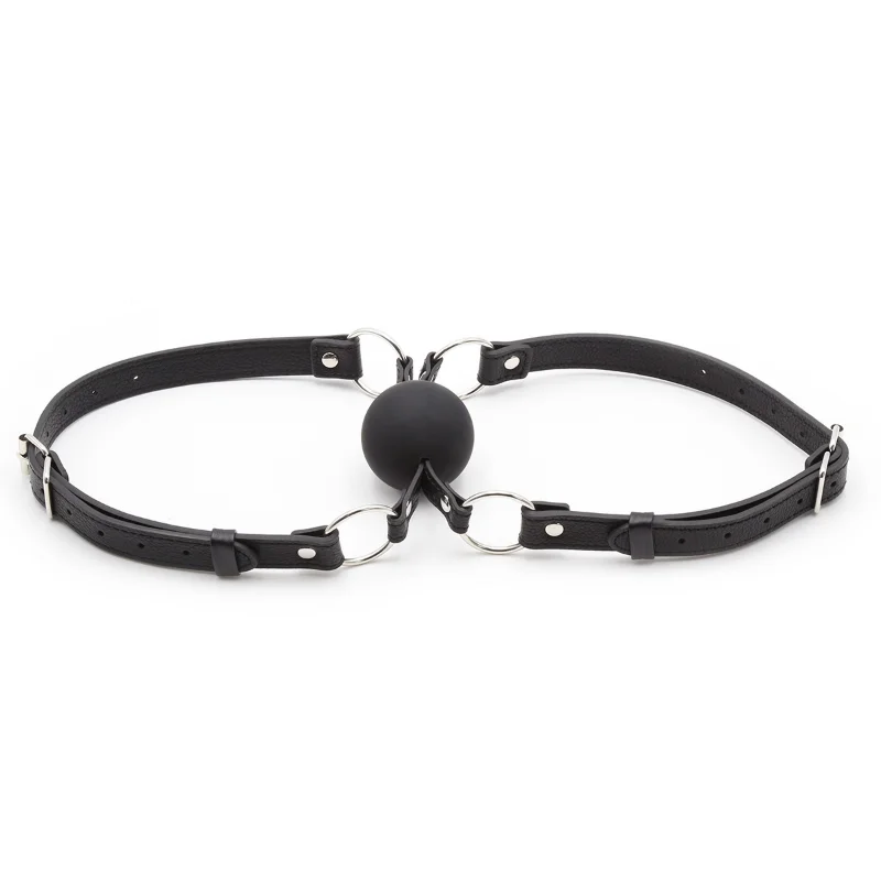 50mm Solid Silicone Ball Double Mouth Gag Bdsm Oral Fixed Dual Straps Bondage Bdsm Sex Toy for Couple SM Open Mouth Plug