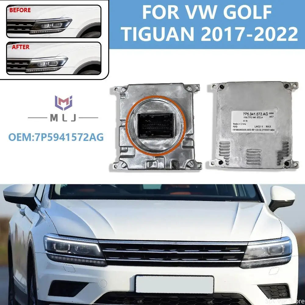 For Volkswagen Golf Tiguan 2017-2022 7P5941572AG LED Headlight Power Control Module High/Low Beam Ballast Computer Module Unit