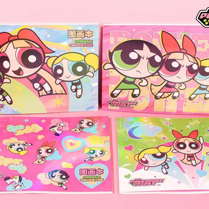 The powerpuff girls A4 picture book cartoon cute drawing book drawing book of blank pape 28 sheets