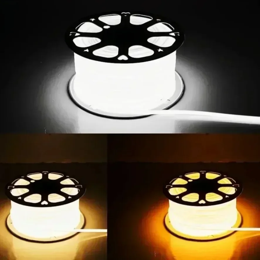 288LEDs/m COB LED Strip 220V Dimmable Power EU Plug 3000k 6000k RA90 Outdoor Garden FOB LED Tape Bedroom Kitchen Lighting