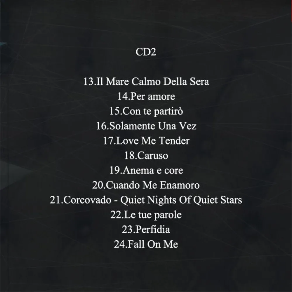 أندريا بوسيلي أغاني الحب الكلاسيكية المتقاطعة 2CD - أحجار كريمة بيل كانتو الصوتية - لعشاق الموسيقى الرومانسية وجميعها