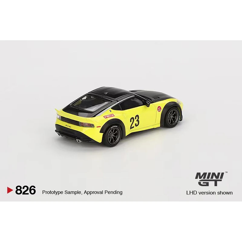 MINIGT-modelo amarelo carro diecast, coleção brinquedos, LBWK 400 Z LB NATION WORKS, pré-venda, 826, 1:64