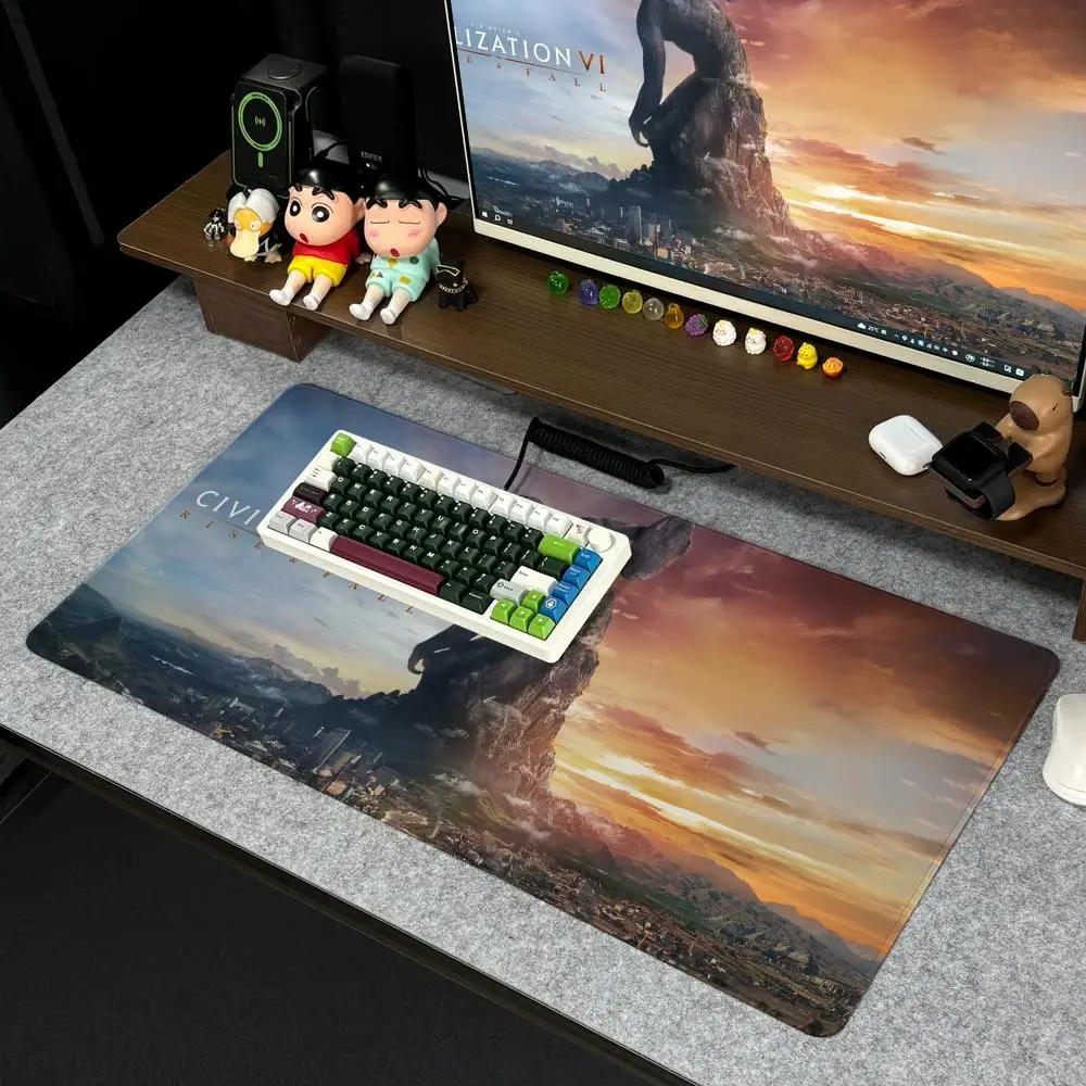 لوحة الماوس Xxl الكمبيوتر حجم كبير عدم الانزلاق ألعاب S-Sid لوحة المفاتيح Meiers 90x40 سنتيمتر الحضارة الفنية السابع تصميم HD Deskmat