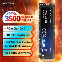 KOOTION SSD NVMe M.2 2280 2TB 1TB Internal Solid State Hard Disk M2 SSD PCIe 3.0x4 Gen3 M2 SSD Drive for PC Game Laptop Desktop