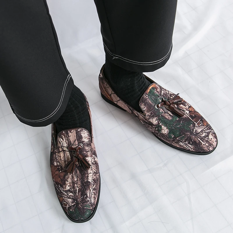

Новая камуфляжная миниатюрная обувь с принтом джунглей, мужские дизайнерские лоферы, официальное свадебное платье для выпускного вечера, обувь для выпускного вечера
