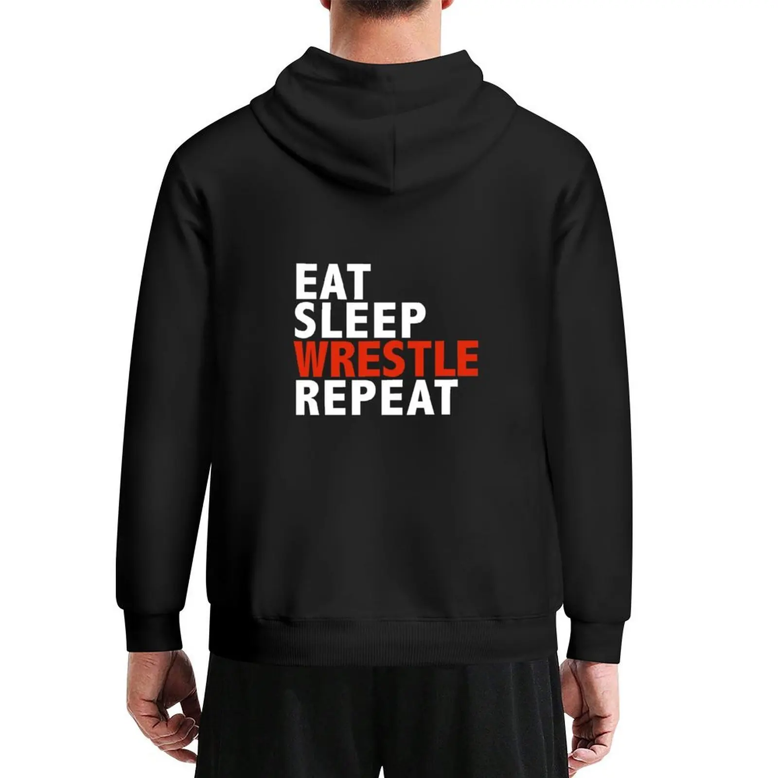 

Eat Sleep Wrestle Repeat Wrestling Wrestler Hoodie autumn men's coat mens clothes hoodie graphic