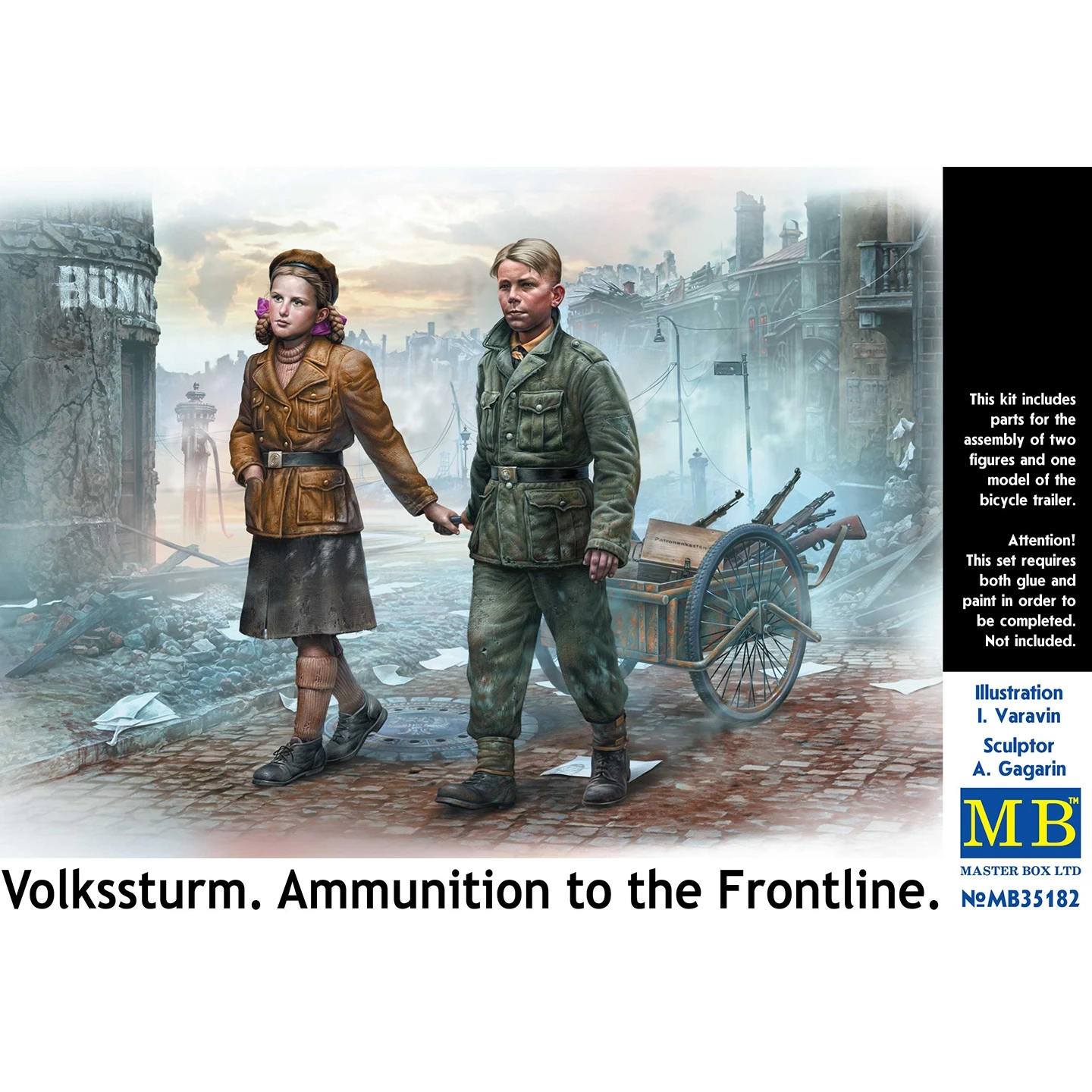 

MB Assembled Model 1/35 German People's Stormtrooper Sends Ammunition Mb35182 Forward