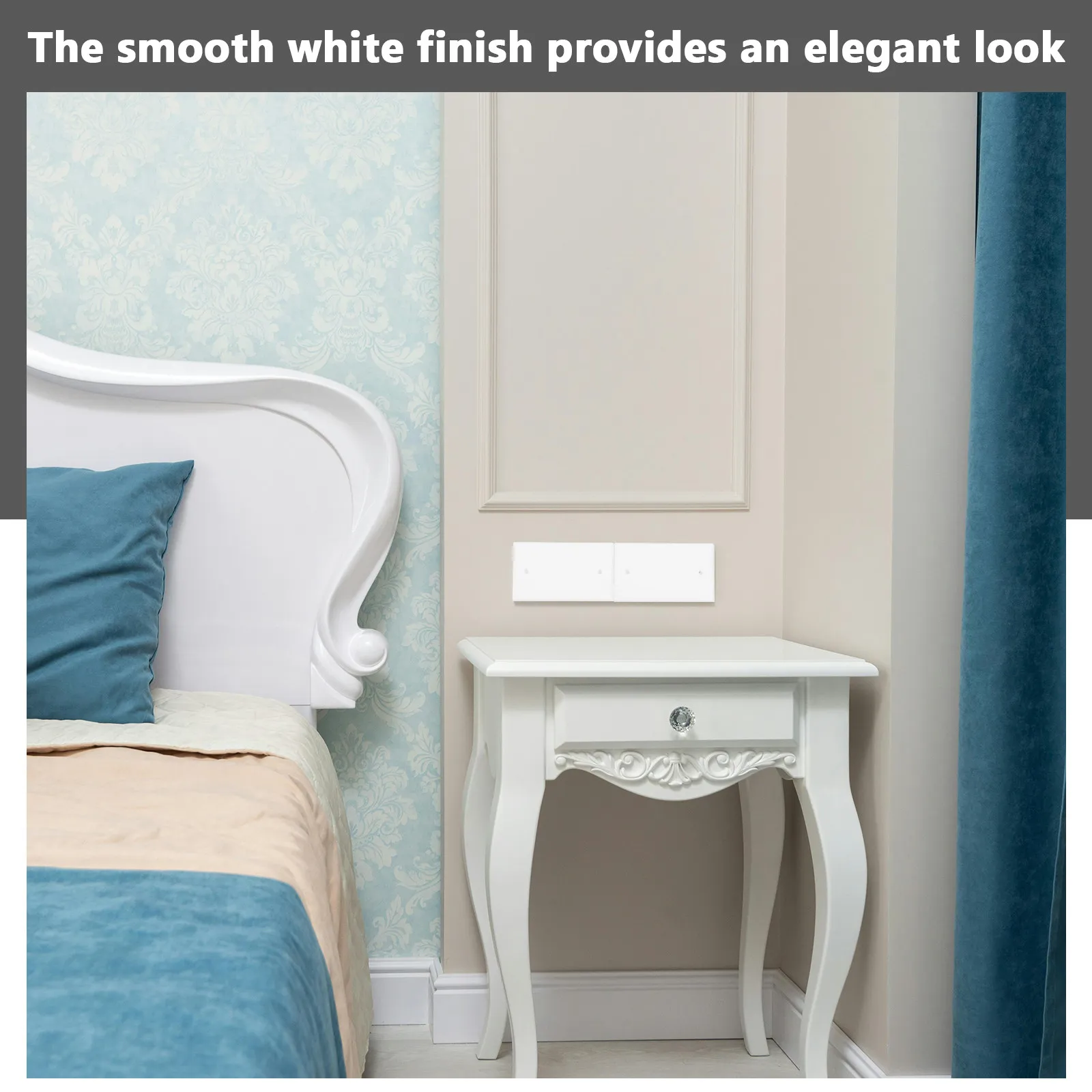 Blank Wall Plate Cover for Standard Single-Gang Electrical Boxes Smooth White Plastic Faceplate Cap Unbreakable Fade-Resistant