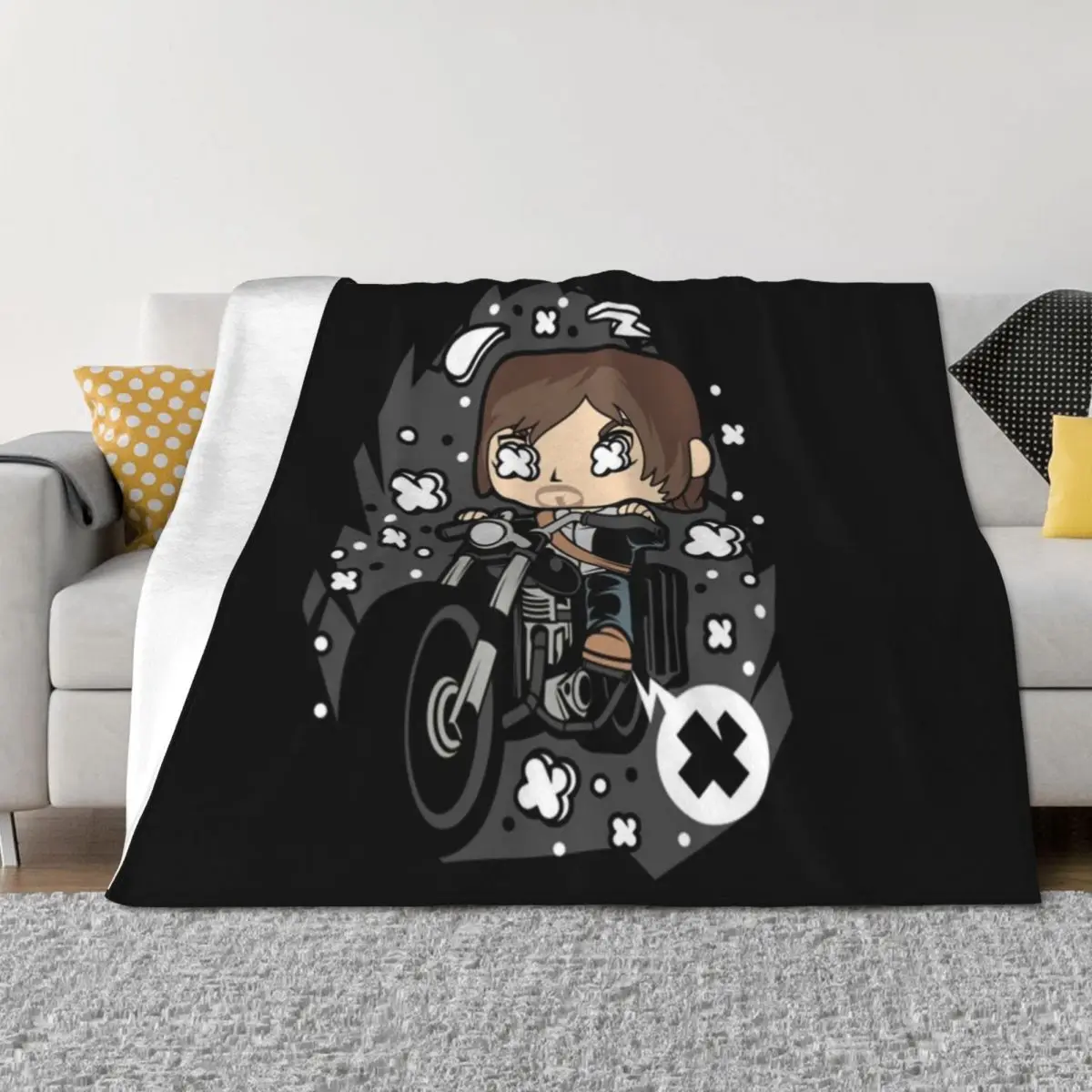 

Daryl Dixon Pop Art Throw Blanket Decoratives Polar Furrys Flannels Blankets