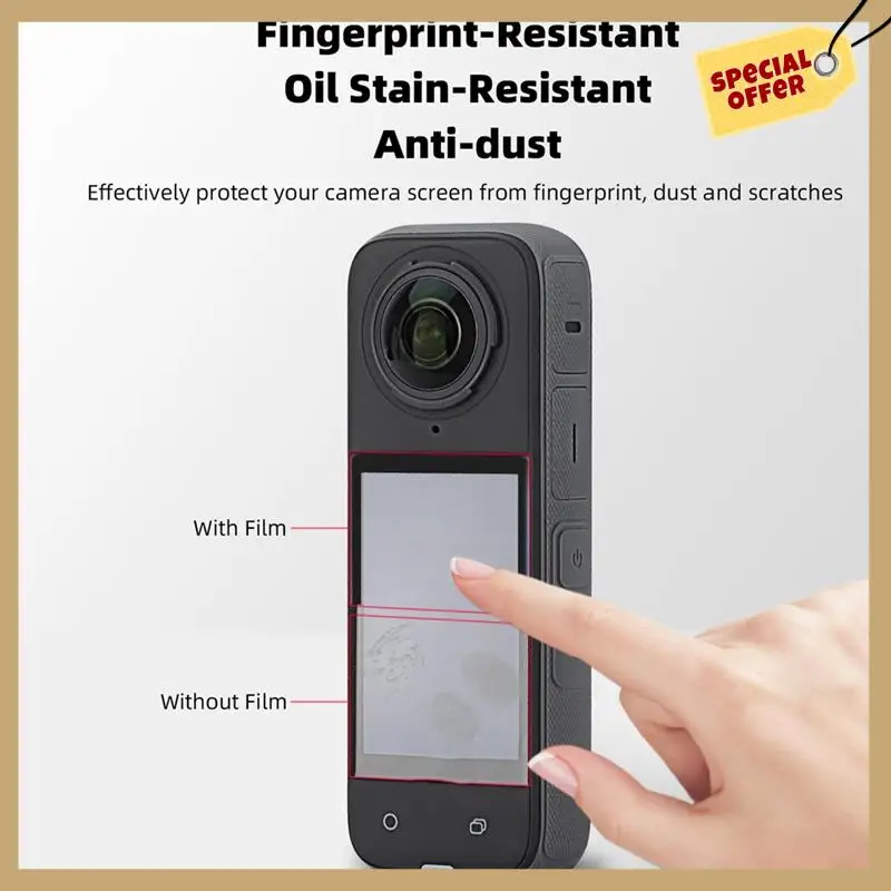 

Stable Performance-Upgrade Lens Guard Cap Screen Protector Kit For Insta360 X4 Tempered Glass Screen Protector Film Replacement