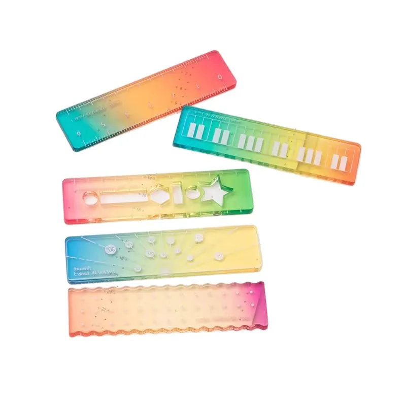 Student Ruler Set Compact Mini Ruler Set Colorful Notebook Ruler Colorful For Student Supplies Academic Use Office