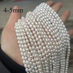 Natural Freshwater Pearl Beads High Quality Rice Shape Punch Loose Beads for DIY Elegant Necklace Bracelet Jewelry Making 5-6MM
