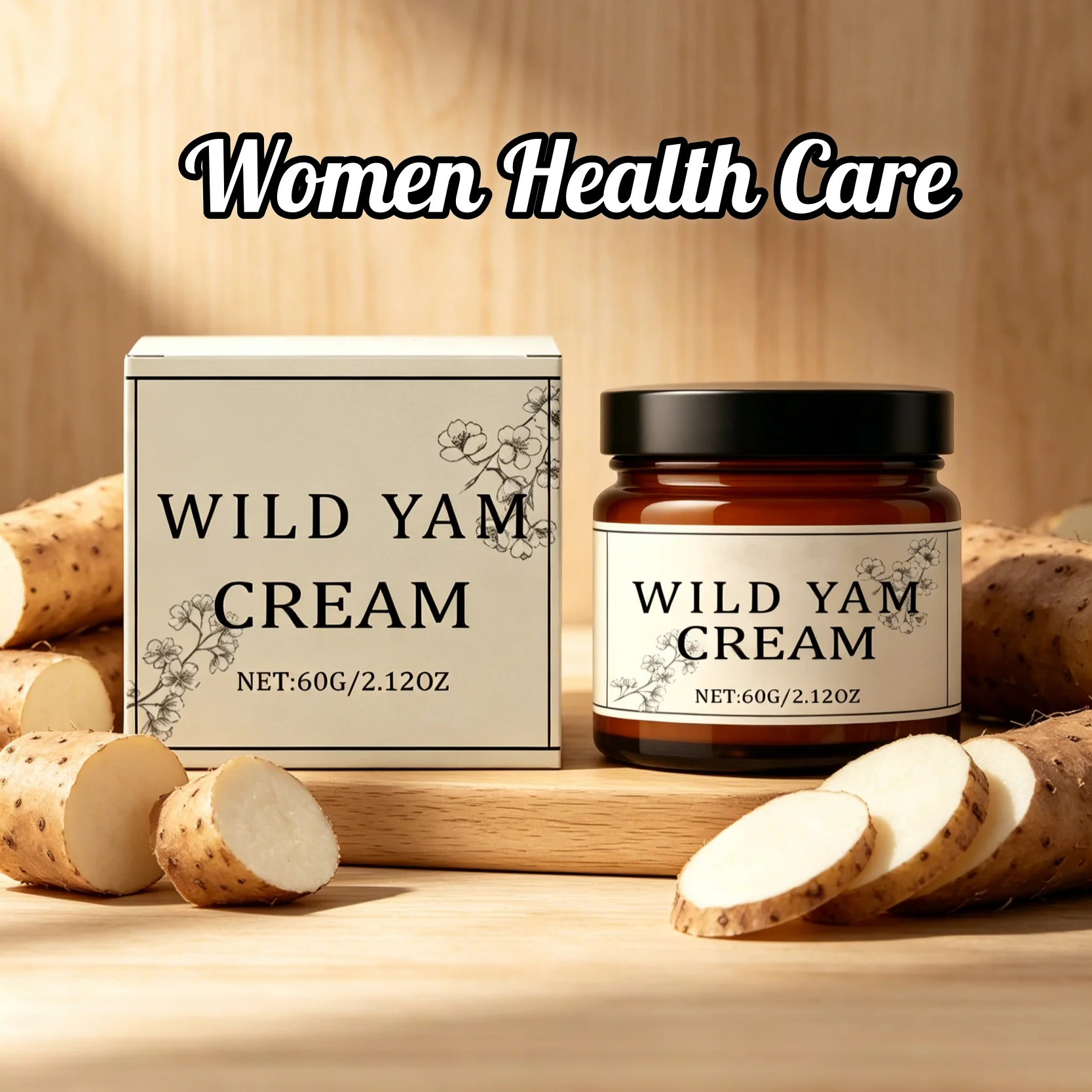 Wild Yam Cream Balance Hormone Adjust Menopausal Estrogen Reduce Bad Mood Relief Menstrual Pains Plant-Based Women Health Balm