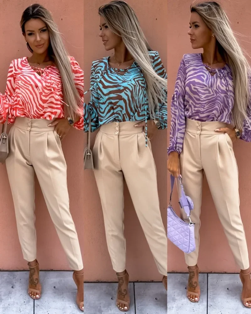 Женский пуловер с принтом зебры, СВОБОДНЫЙ Модный повседневный элегантный свитер с длинным рукавом и V-образным вырезом, Осень-зима 2024