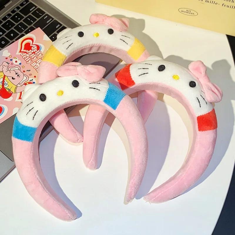 Cute Cartoon Cat 3d Sponge Hair Hoops For Girls Makeup  Face Wash Headbands Internet Red Funny Hair Clips Children Headwear Gift