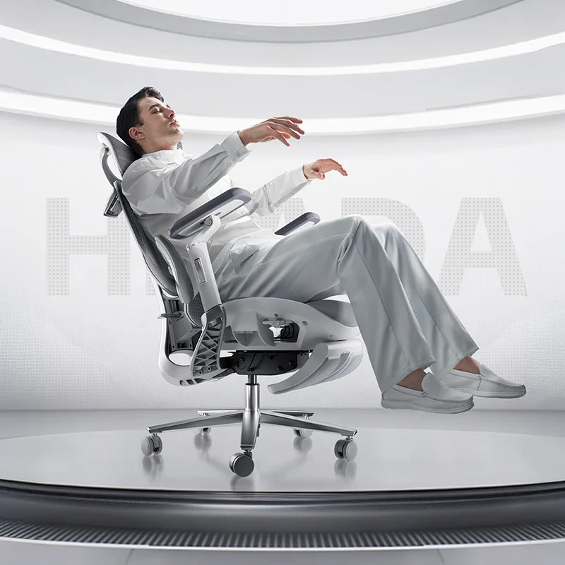 Black And White E3 Pro + [Aluminum Alloy Back Rod] Ergonomic Chair Computer Office Learning Chair