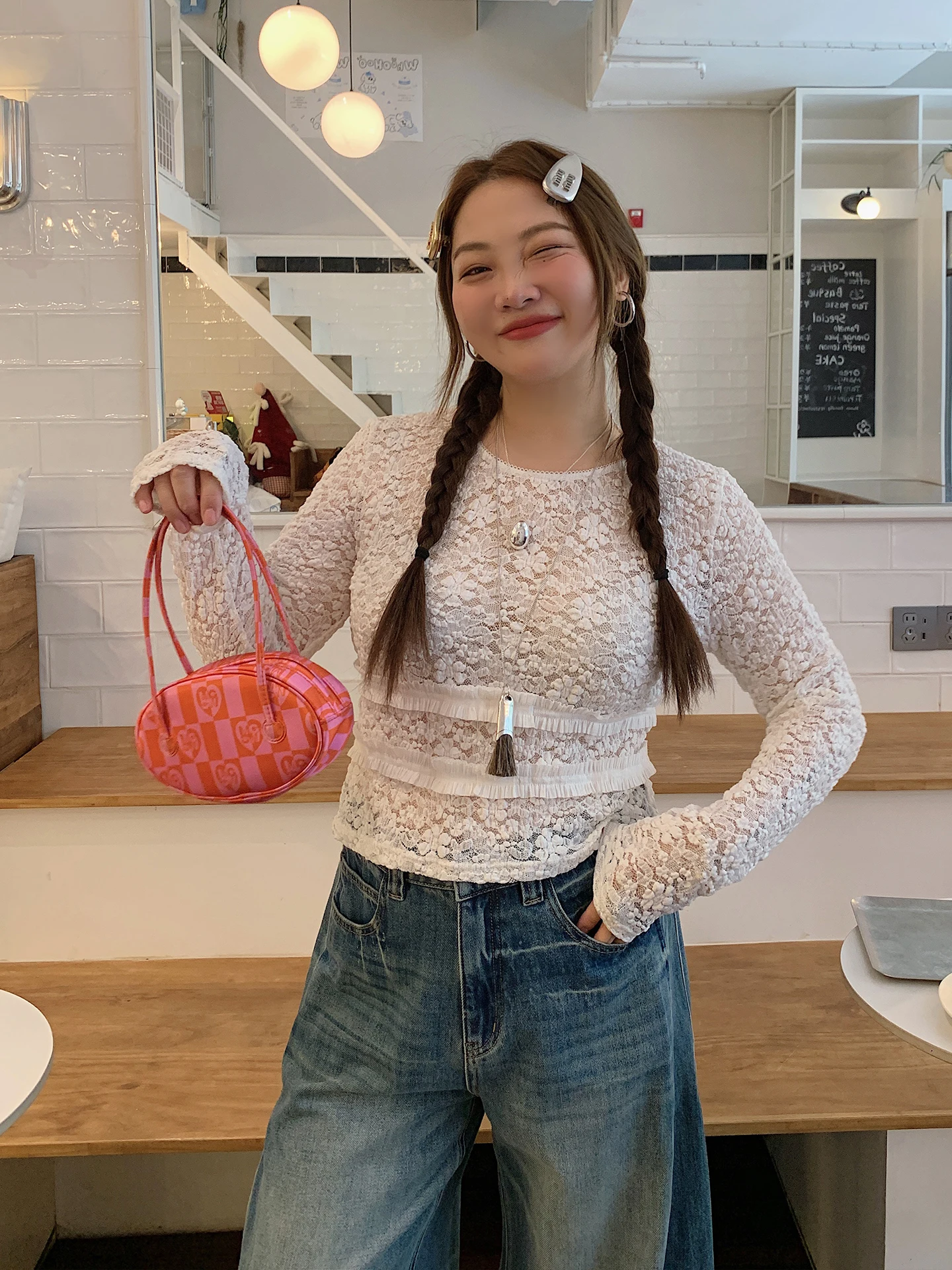 

Gold Day Branch Women's Lace Base irt Long Sve Inner Wear Casual Sle High Waist Nylon Cotton Spandex round Ne ort ...