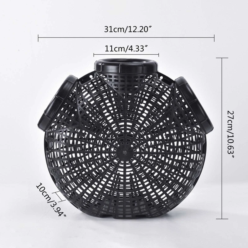 Cestino da pesca portatile raccoglitore di pesce portatile in plastica Monopterus Albus- Basket Multi-fori per respirare bianco/nero