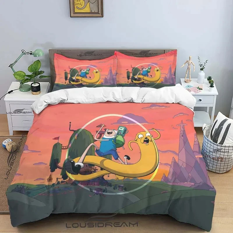 Cartoon Adventure Time Finn and Jake Duvet Cover Comforter Bed Single Twin Full Queen Size 3d Youth Girl Boys Gift