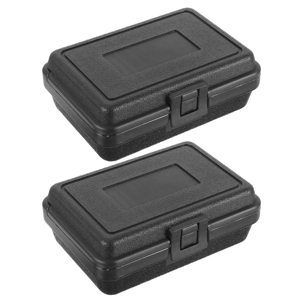 

2Pcs Black Waterproof Portable Tool Storage Box Hard Case Protective Mechanics Equipment Organizer Tool Storage Box