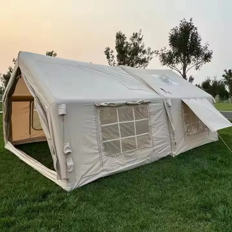 High Quality Two-Bedroom Luxury Inflatable Camping Air Tent Four Seasons Outdoor Family Use Made of Cotton Fabric