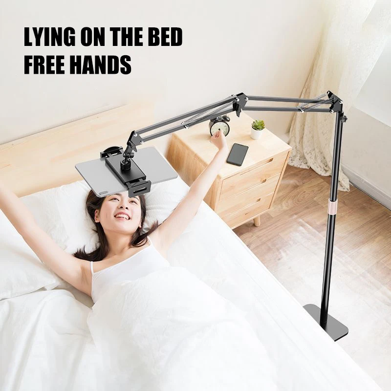 Phone Floor Stand Metal Tablet Phone Holder Flexible Long Arm Tablet Phone Holder Smartphone Mount Lazy Bracket Floor Stand