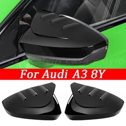 For Audi A3 sline 8Y 2021 2020 Sportback Limousine Sedan Rearview Mirror Cover Carbon Fiber Pattern Car Exterior Accessorie