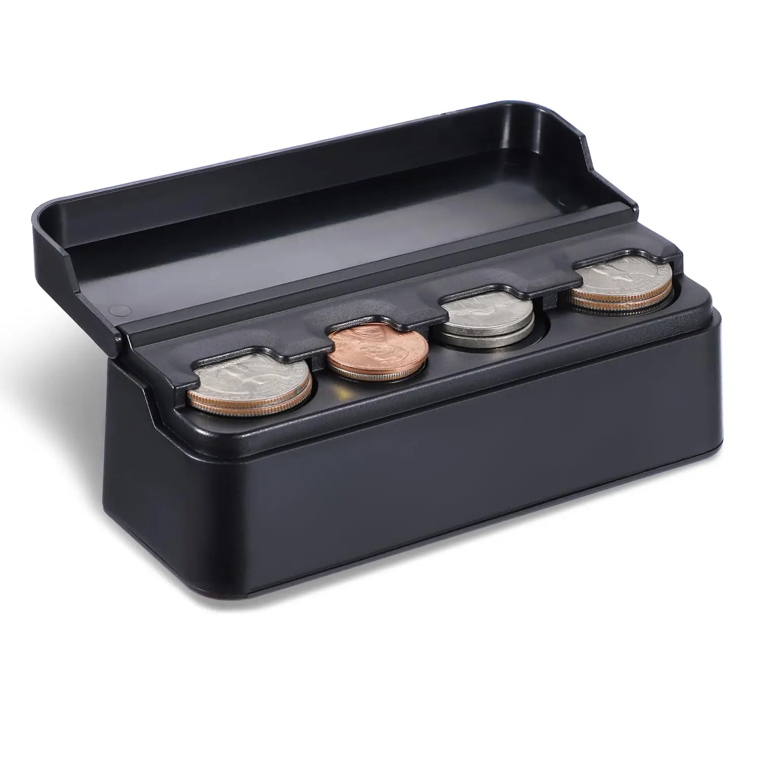 Coin Holder for Car, Universal Coin Storage, Car Change Organizer Coin Money Dispenser Compatible with Coins of Different Sizes,