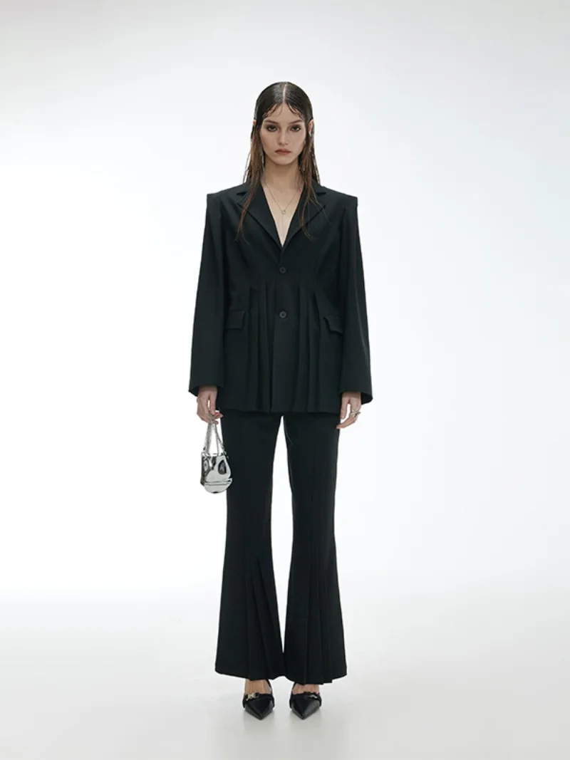 

Брюки ANTIFORM Original Design: Микро-клеш, плиссированные, повседневные, удлиненные, струящиеся, универсальные, из полиэстера