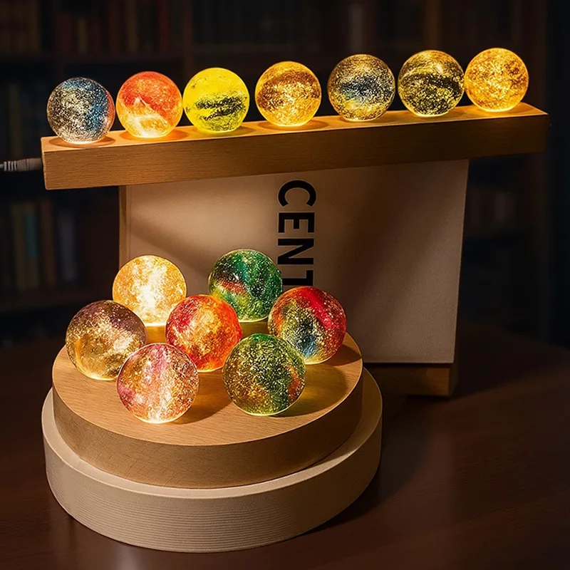 

7Pcs Luminous Crystal Ball LED Night Lighting Crystal Ball Lamp Ambient lighting Light Living Room Decor Ball Birthday Gift