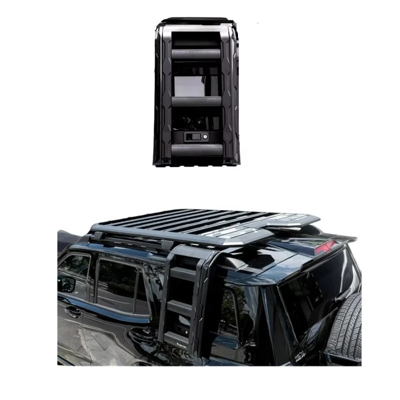 Car Luggage Rack Side Ladder Zinc Alloy Aluminum Alloy Black Non-Destructive Installation Replacement Exterior