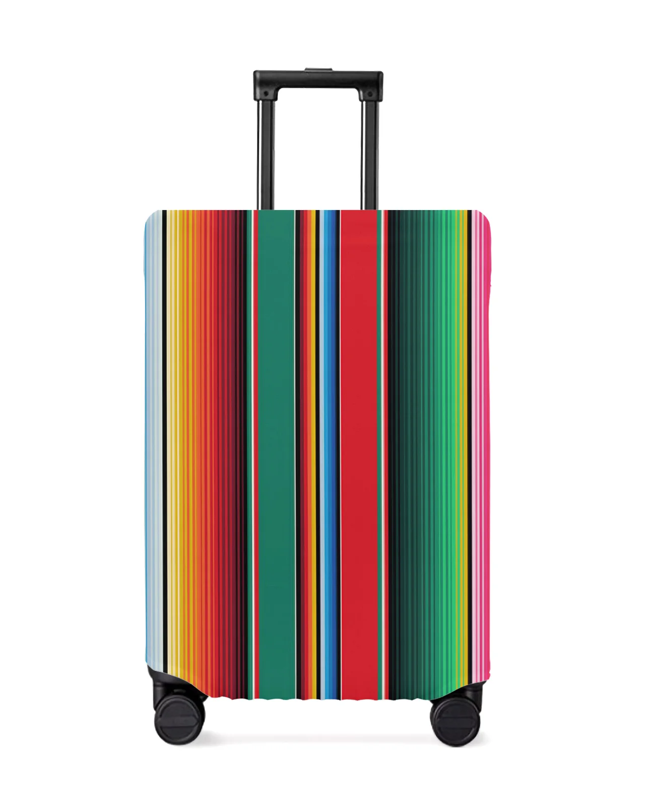 

Colorful Mexican Stripes Luggage Cover Stretch Suitcase Protector Baggage Dust Case Cover for 18-32 Inch Travel Suitcase Case