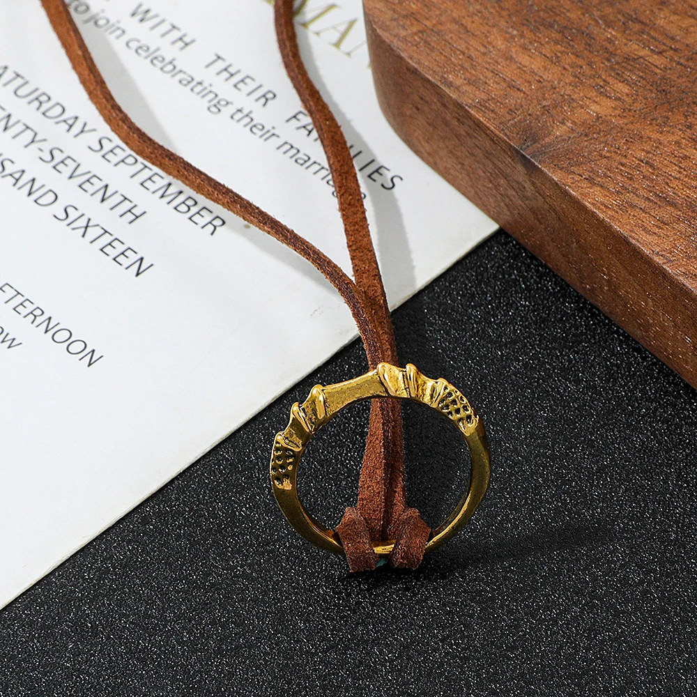 Melina Unisex Irregular Necklace Game Ring Spectral Steed Whistle Cosplay Props Jewelry Accessory