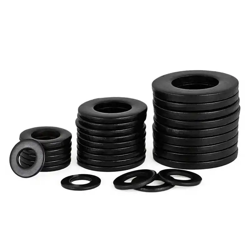 Grade 8.8 Steel  Black Flat Washer M2 M2.5 M3 M4 M5 M6 M8 M10 M12 M14 M16 M18 M20M22M24M27M30 Carbon Steel Plain Washers Gaskets