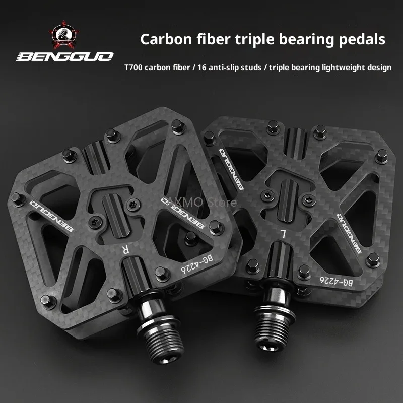 

Carbon Fiber Bicycle Pedals 3 Bearing Nonslip Bike Pedal for MTB Road Bike Lightweight Widen Pedals Bike Parts
