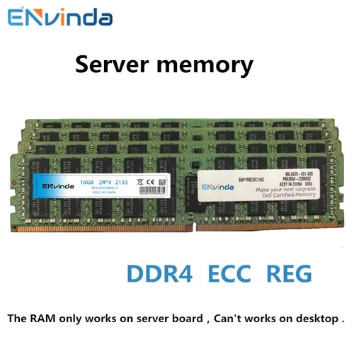 Imagen 2 del producto Memoria de servidor ENvinda DDR4 Ram 16GB 4GB 8GB 32GB PC4 2400MHz 2133MHz 2666MHz 2133P 2400T 2666V REG ECC compatible con placa base X99