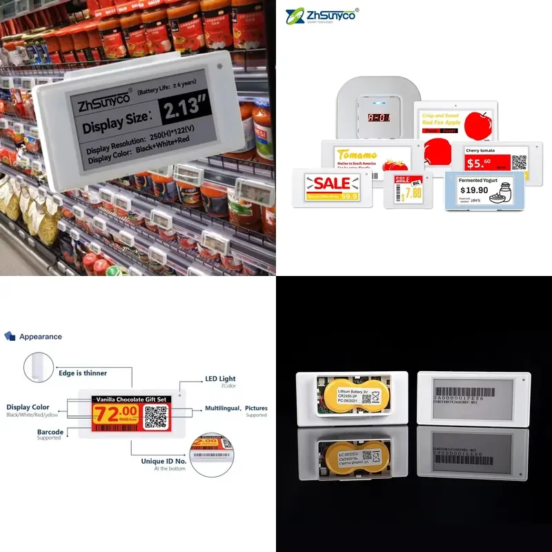 Electronic Shelf Label 2.4GHz 2.13 Inch E-Ink Price Tag for Supermarket
