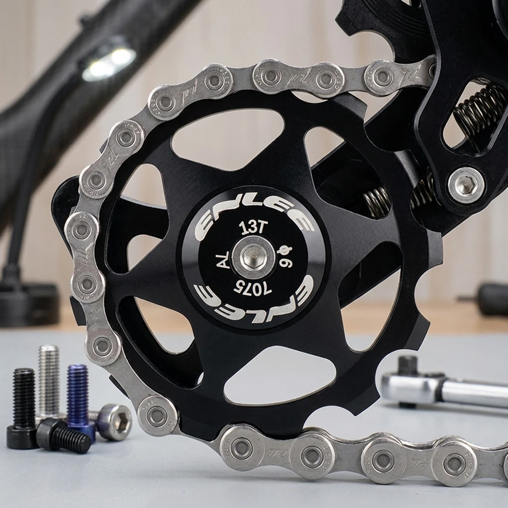 Bike Rear Derailleur Pulley 11T/13T Steel Bearing for Mountain Road Bikes Precision Tooth Profile Smooth Shifting Cycling Parts