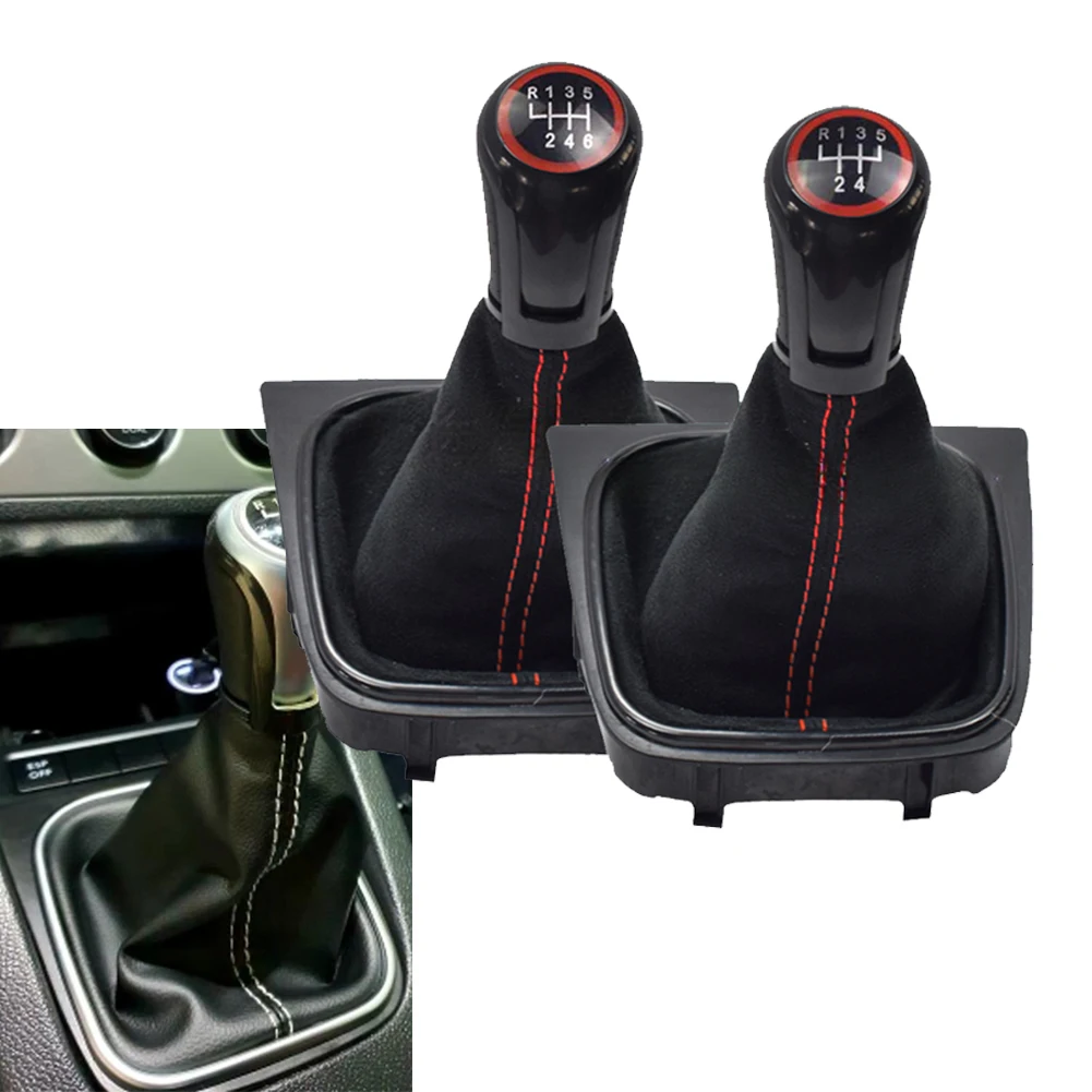 

Черная кожаная ручка рычага переключения передач для Golf 5, 6 и для Jetta 5, 6-скоростная механическая коробка передач, модели 2004–2017 гг.