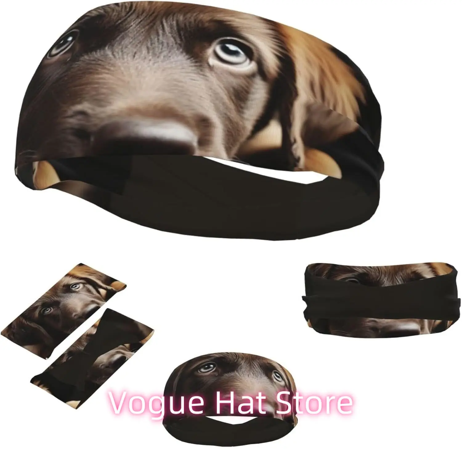 

Sports Headband for Men Women Moisture Wicking Athletic Sweatband Puppies Dog Workout Sweat Bands Non Slip Headbands Stretchy