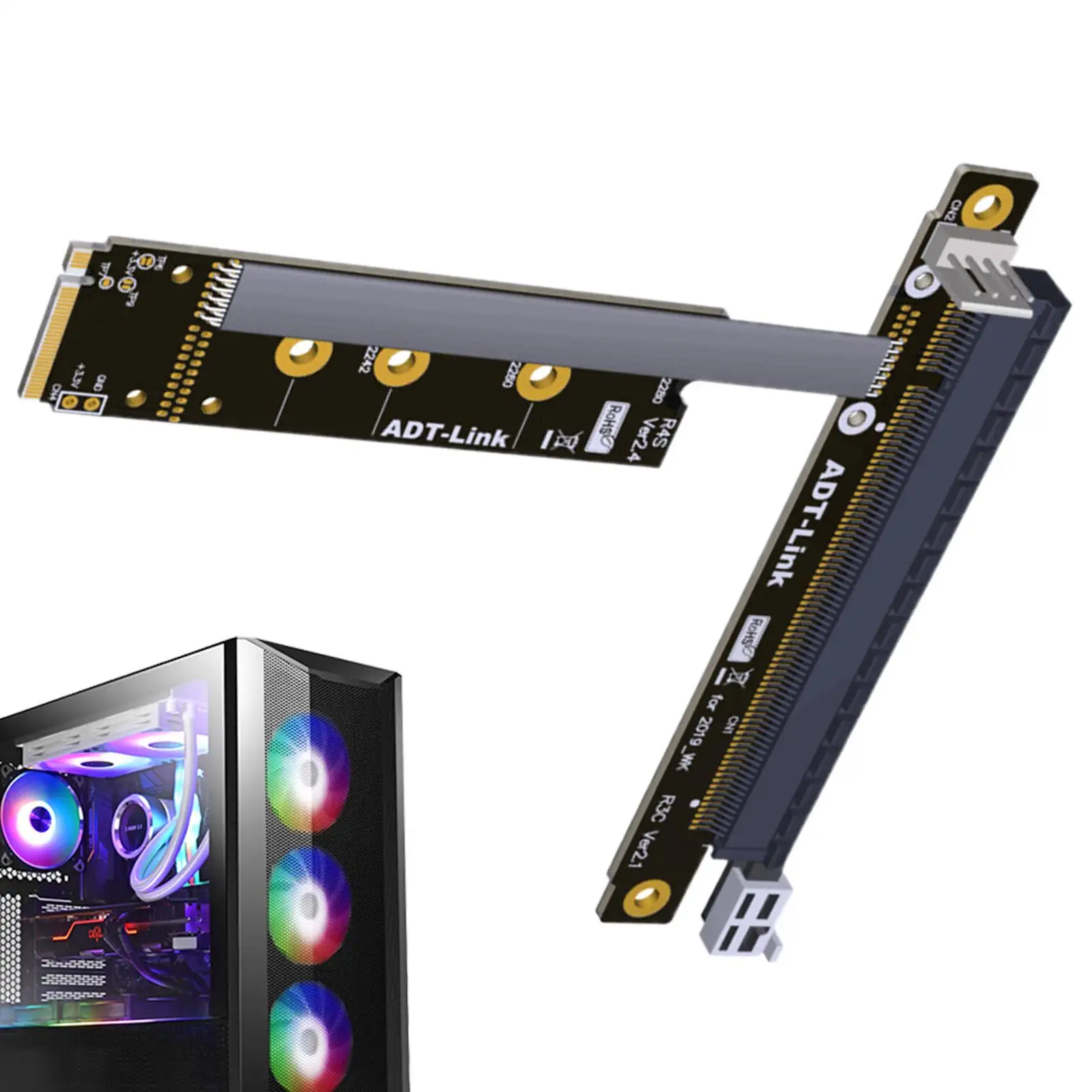 

M.2 to PCI-E 4.0 x16 Extender M.2 NVMe to PCIe M.2 to Pci Extension Cable Extension Pci-Express Graphics Card Cable Cooling