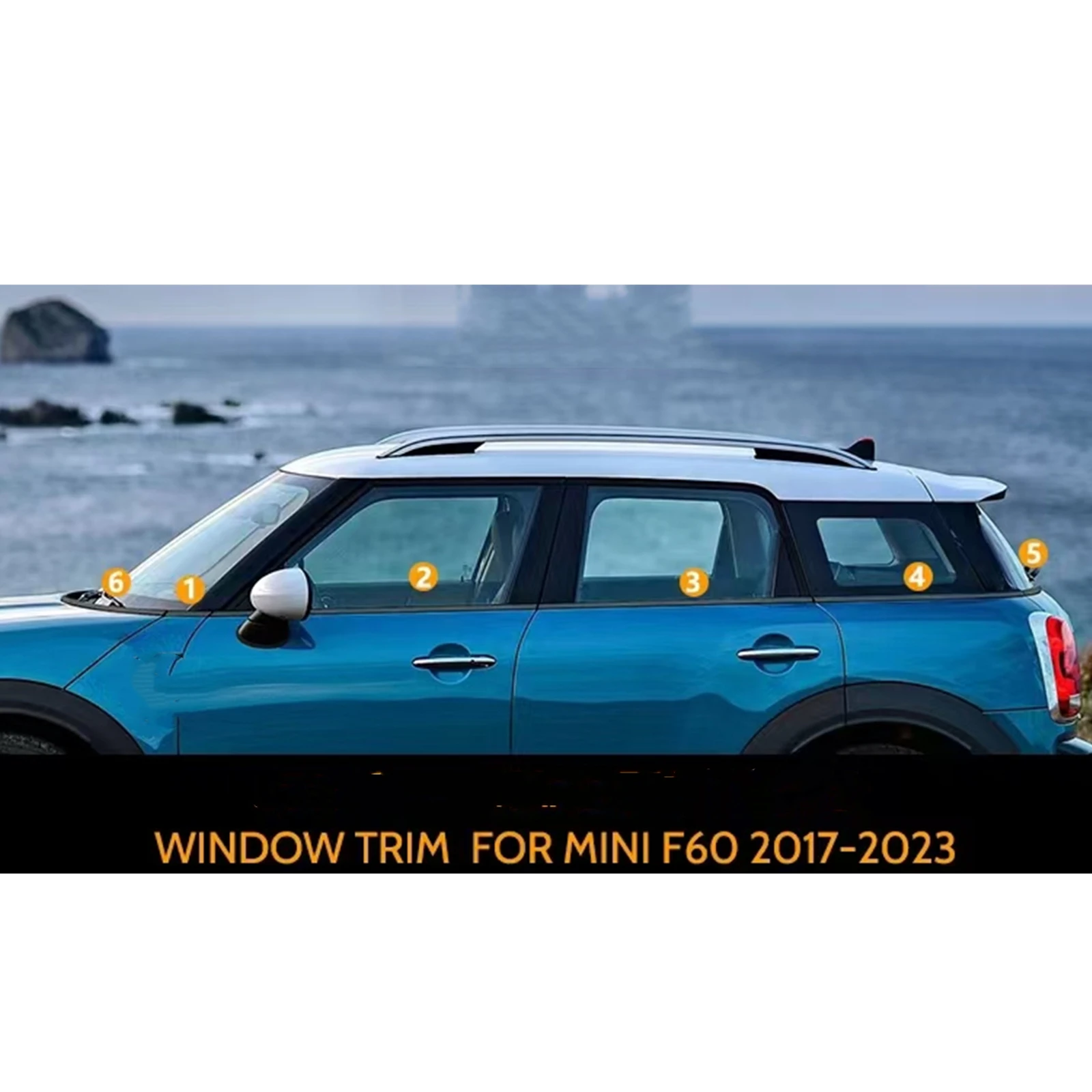 For MINI Cooper F60 2017-2023 4 Door Car Exterior Window Moulding Decorative Trim Seal Strip