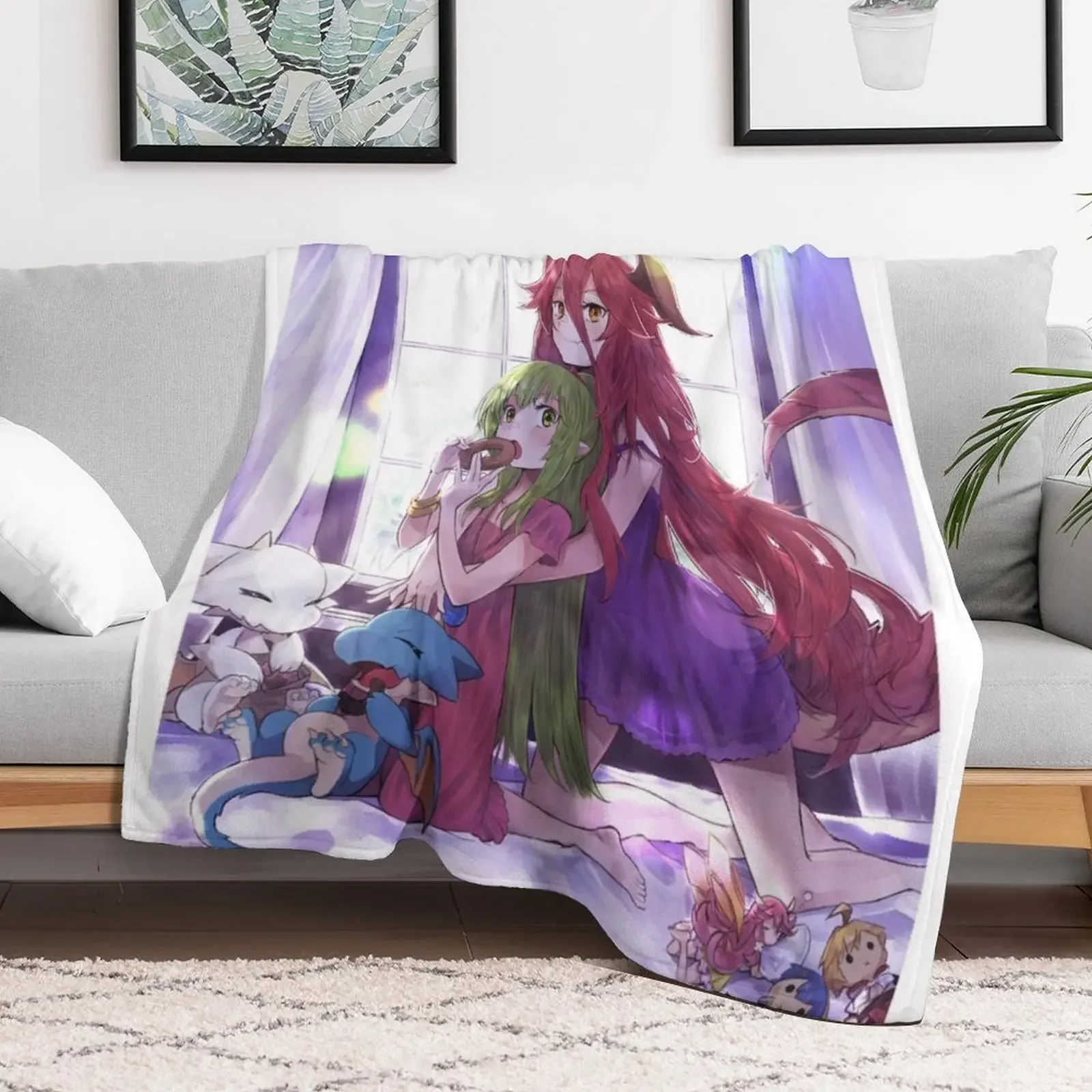 Dragalia lost x Fire Emblem | Notte x Mym Throw Blanket halloween Plush Blankets