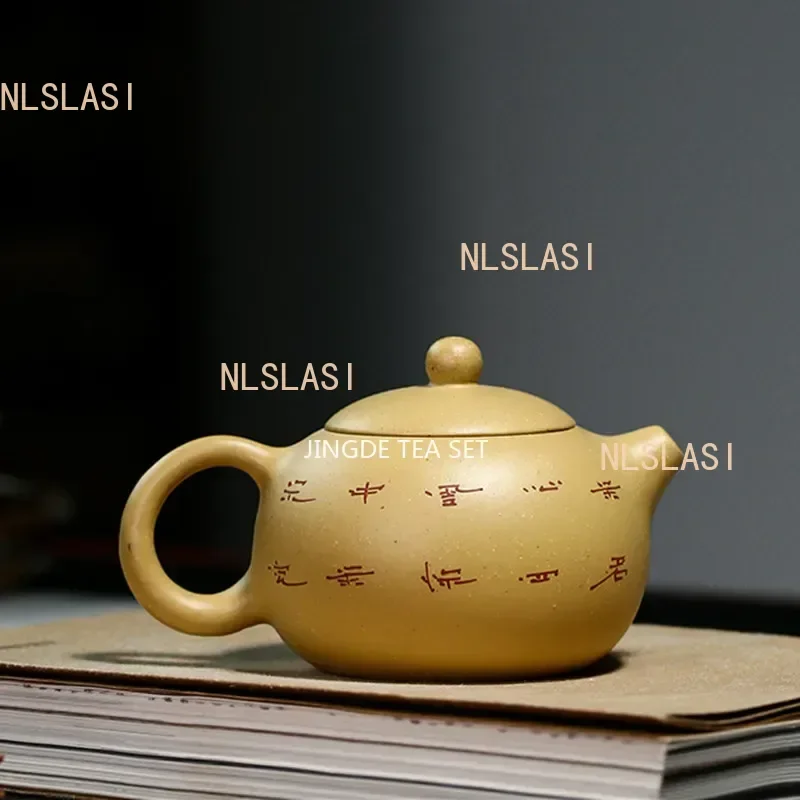 Tetera clásica Yixing de arcilla púrpura, tetera Xi Shi de 200ML, hervidor de belleza mineral con filtro de agujero, juego de té hecho a mano,