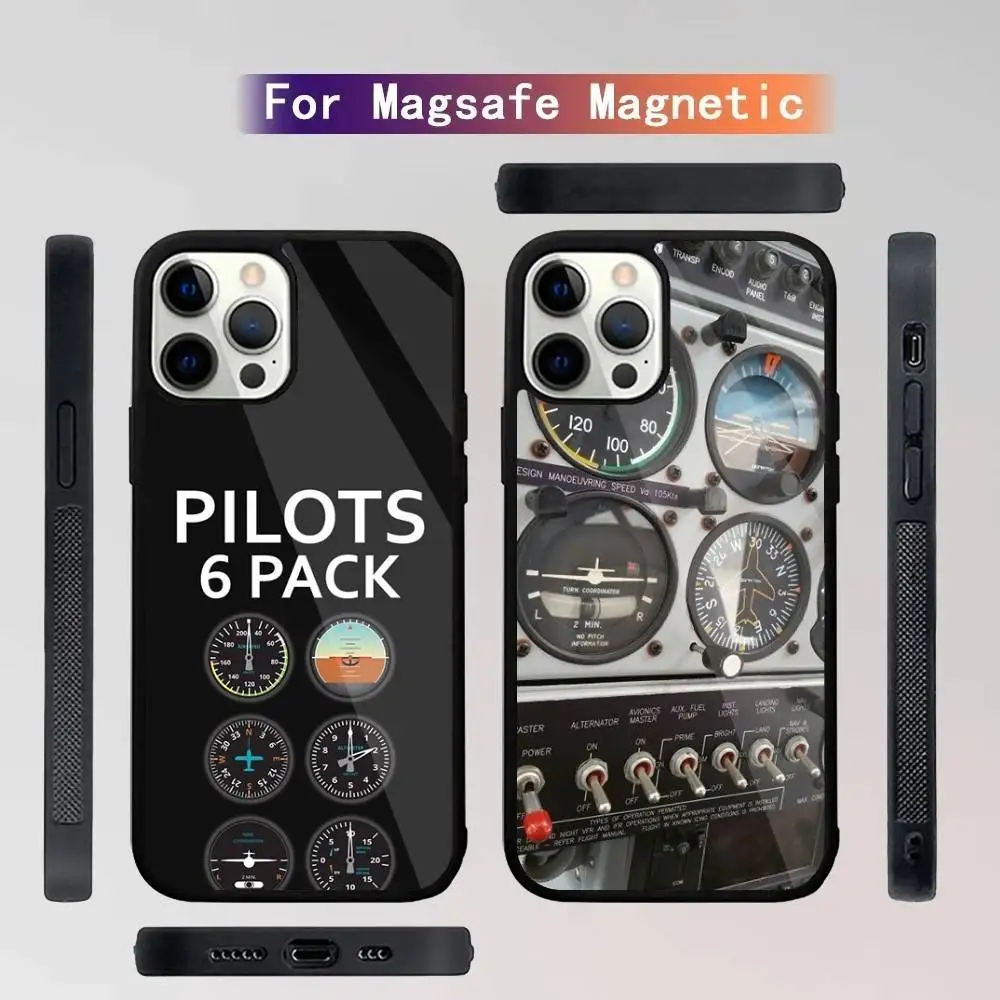 

Airplane Instrument Phone Case For iPhone 16,15,14,13,12,11,Plus,Pro,Max Mini Magsafe Magnetic Wireless Charging