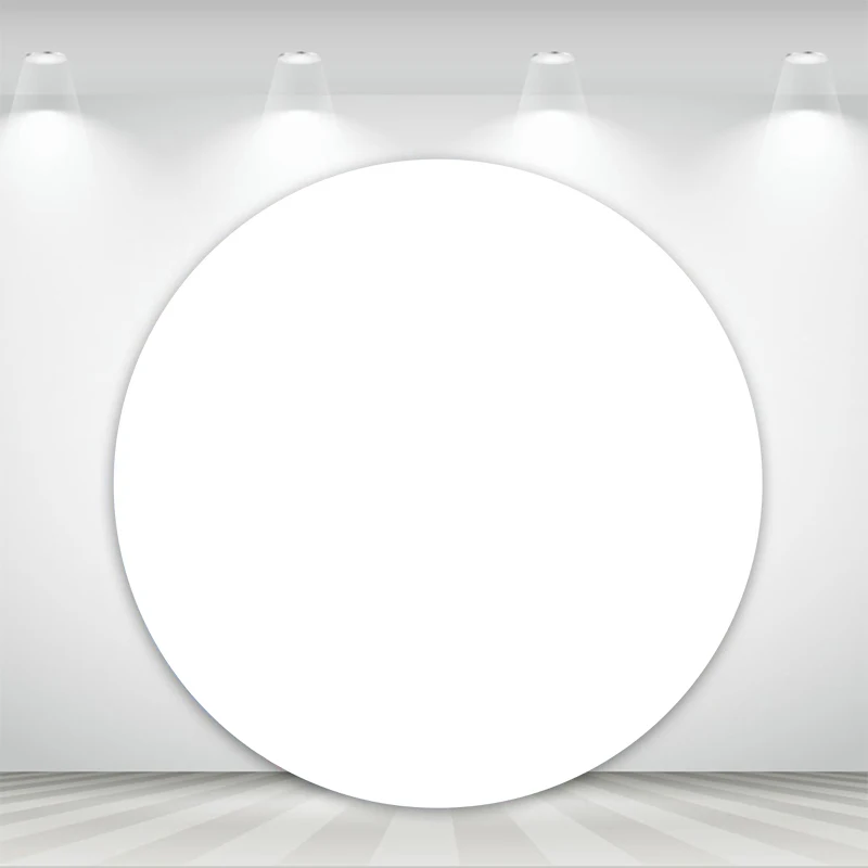 Mocsicka  White Circle Photography Background Solid Color Birthday Party Wedding Decor Baby Shower Elastic Photo Background