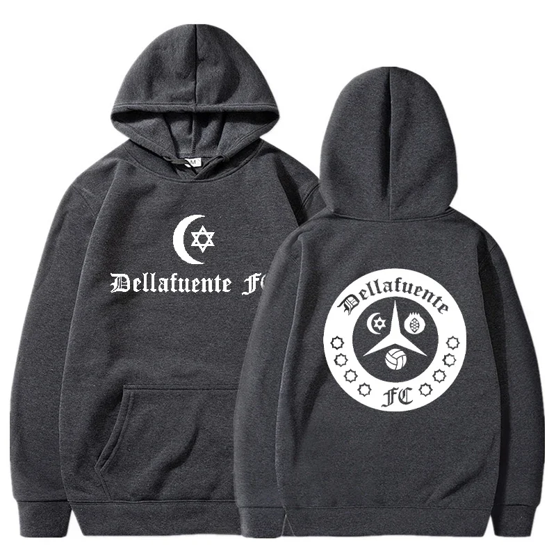 Dellafuente Hoodies Men Fashion Letter Graphic Printed Sweatshirts Women Casual Harajuku Streetwear Hooded Pullover Sudaderas