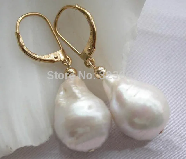 

charming FREE Shipping new hot HOT Huge AAAA+ 925 silver 16mm Black South Sea Shell Pearl Earring