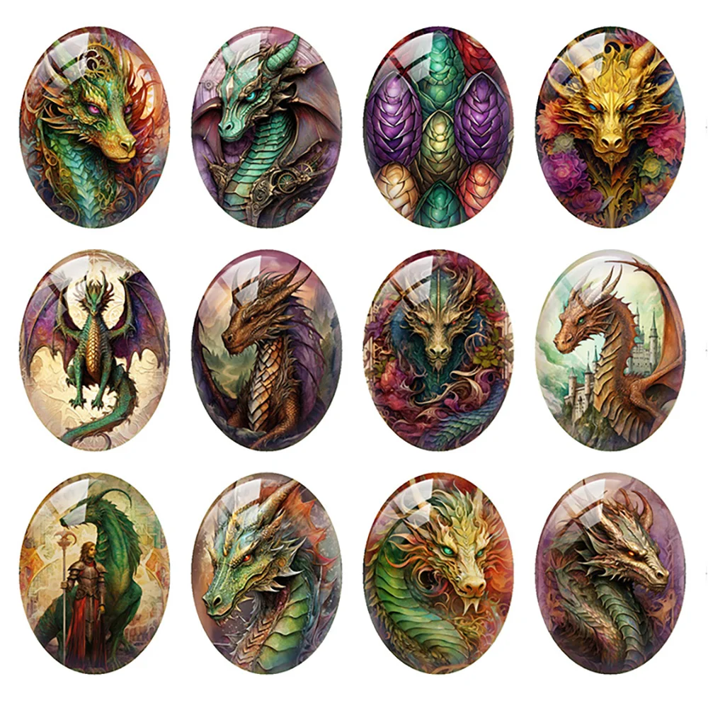 

Random Mixed Round/Oval/Square Fly Dragon Egg Fairy Photo Glass Cabochon Flatback Demo Cameo For Diy Jewelry Making Handmade